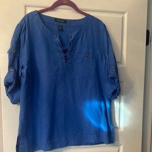 Ralph Lauren Cobalt Blue Lace-Up Tunic